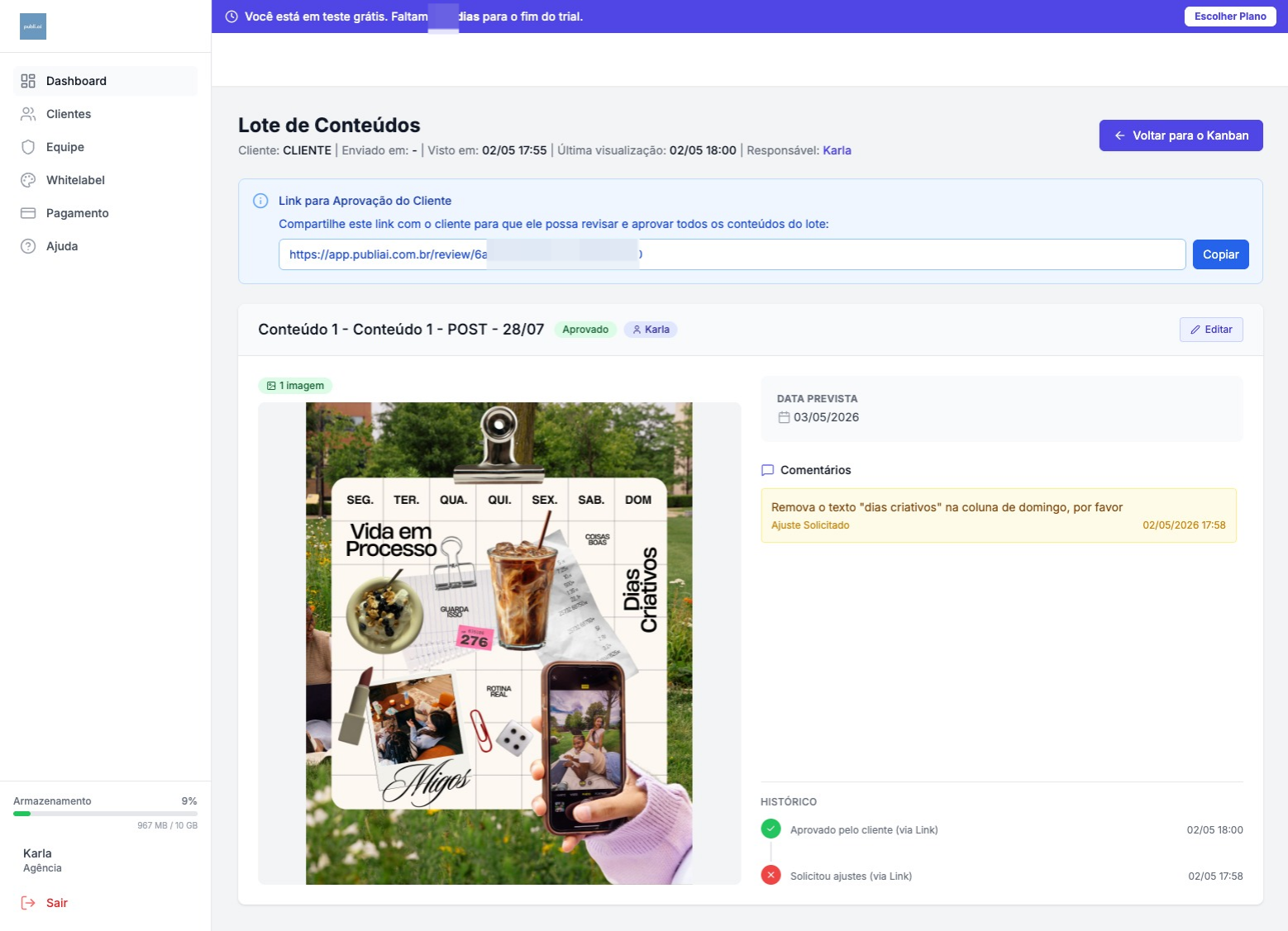 Lote de Conteúdo