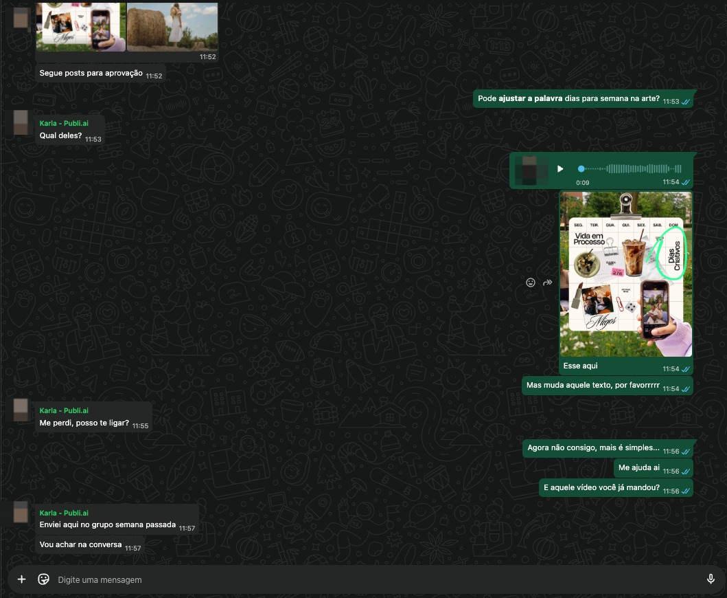 WhatsApp bagunçado